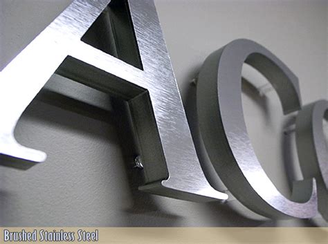 brushed aluminum fabricated buidling letters|custom aluminum sign letters.